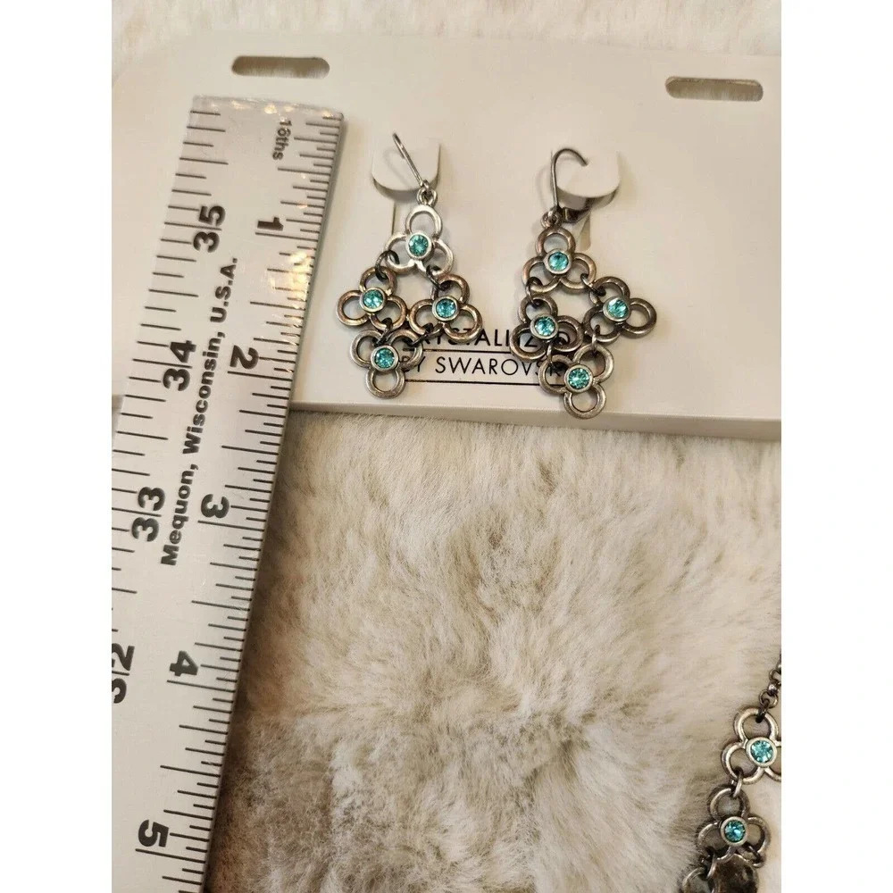 NWT Swarovski Crystallized 5480100 Necklace W/Earrings Set $129 - Picture 12 of 14